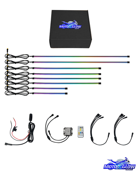 MotoGlow Lights Kit - Sports Bike / Cruiser Edition - 8 Lights