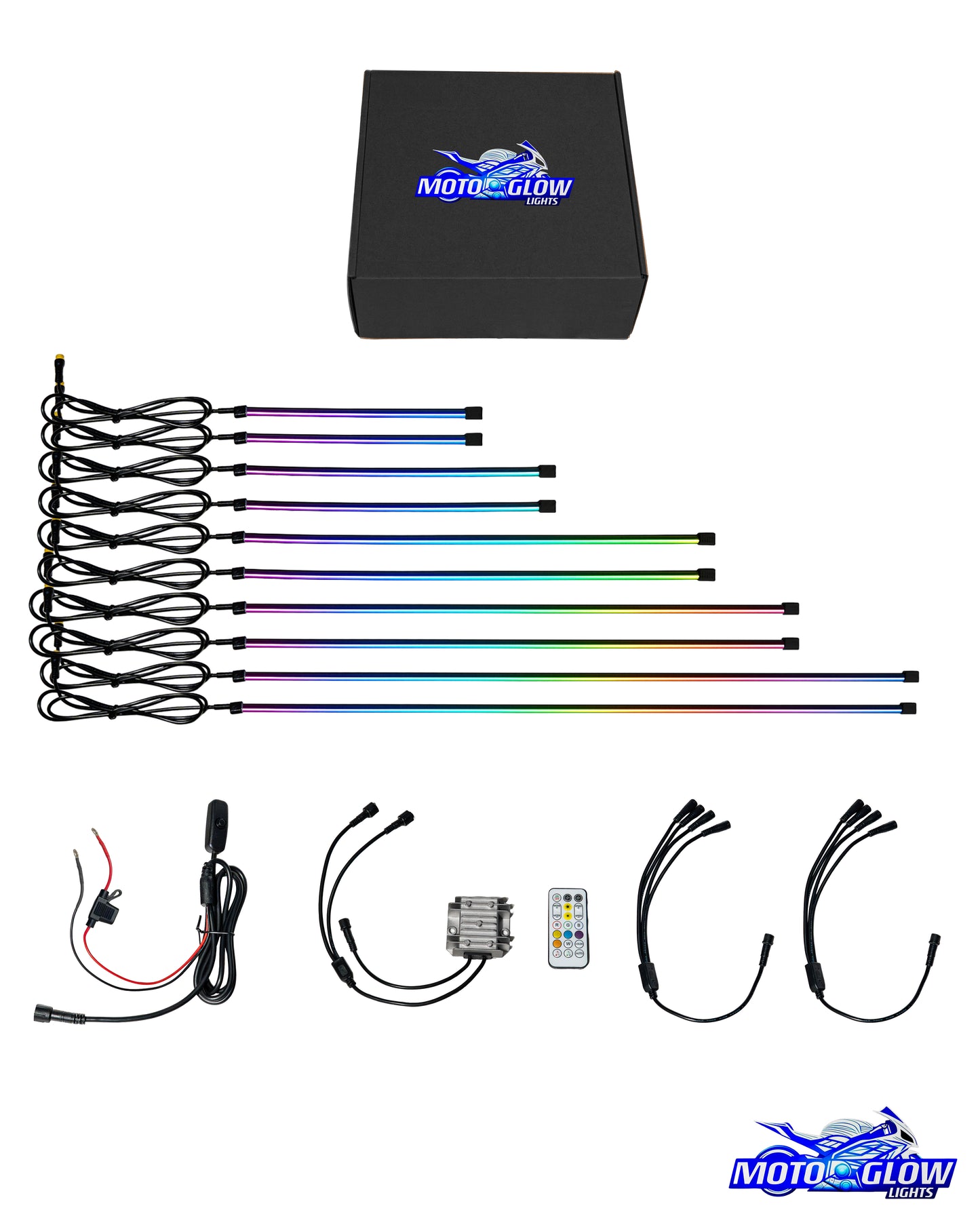 MotoGlow Motorcycle LED Underglow Kit – Sports Bike & Cruiser (10 Lights)