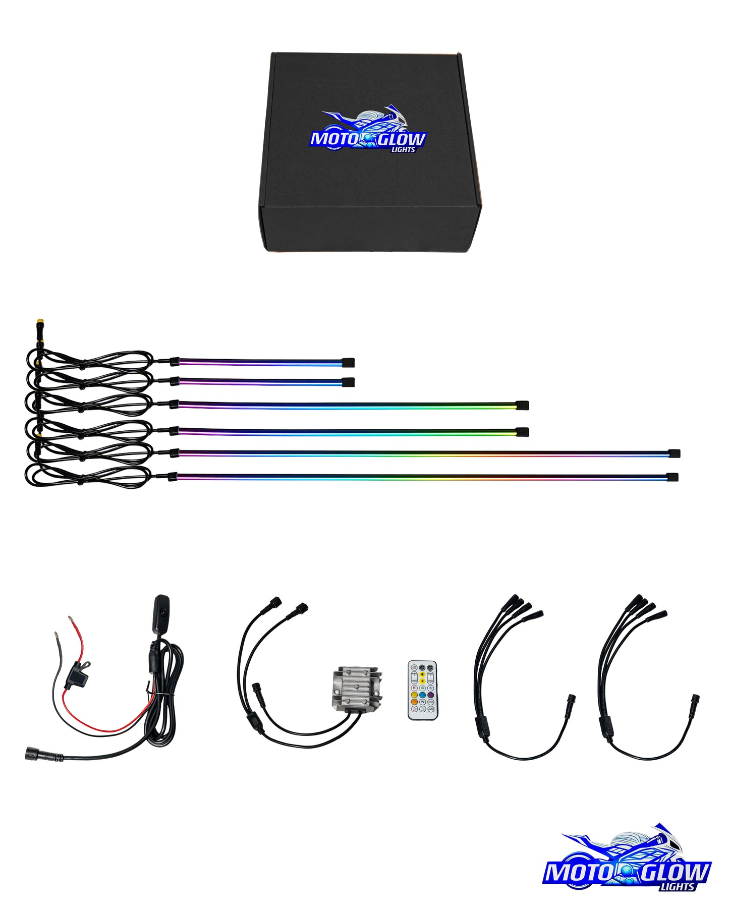MotoGlow Universal Motorcycle LED Underglow Kit (6 Lights)