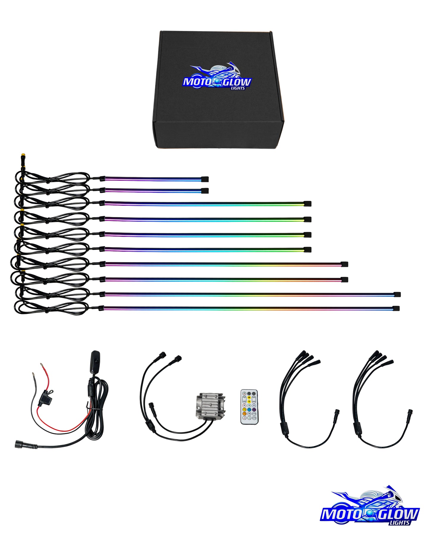 MotoGlow Motorcycle LED Underglow Kit – Mini Bike & Roadster (10 Lights)