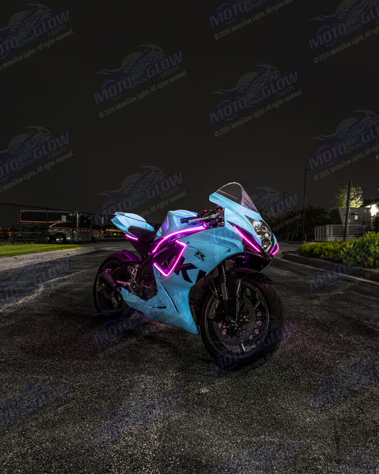 MotoGlow Lights Kit - Sports Bike / Cruiser Edition - 8 Lights